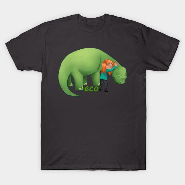 Hug A Friend! - Bronto With Girl Edition T-Shirt by eco